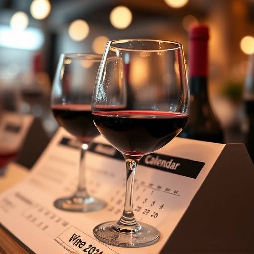 Calendar marking a special wine tasting event