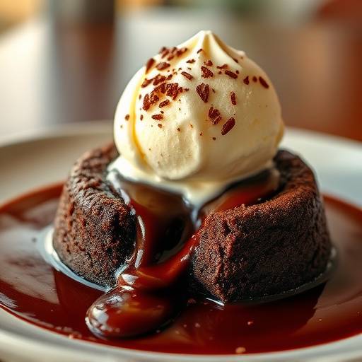 Chocolate Lava Cake with vanilla ice cream