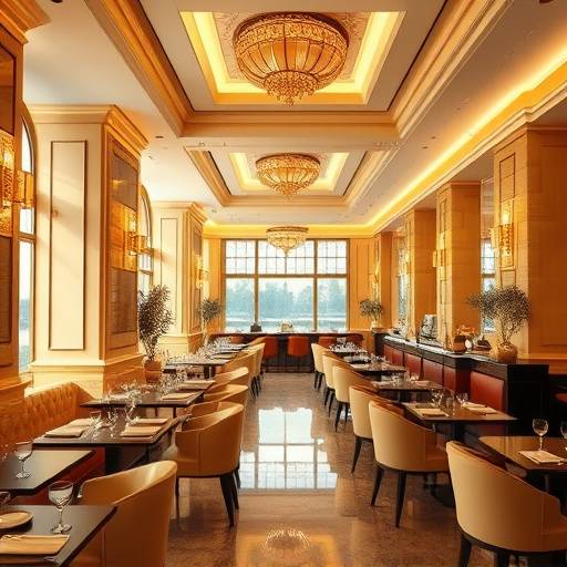 Elegant interior of The Golden Spoon restaurant