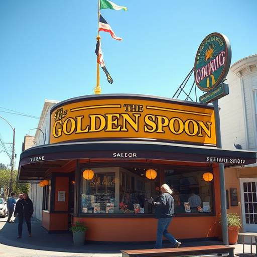 Exterior view of The Golden Spoon restaurant in San Francisco